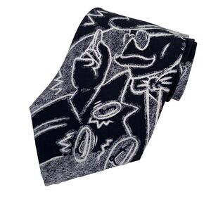 Apple Corps Limitied Mens Tie Beatles Taxman White on Black Design 100% Silk